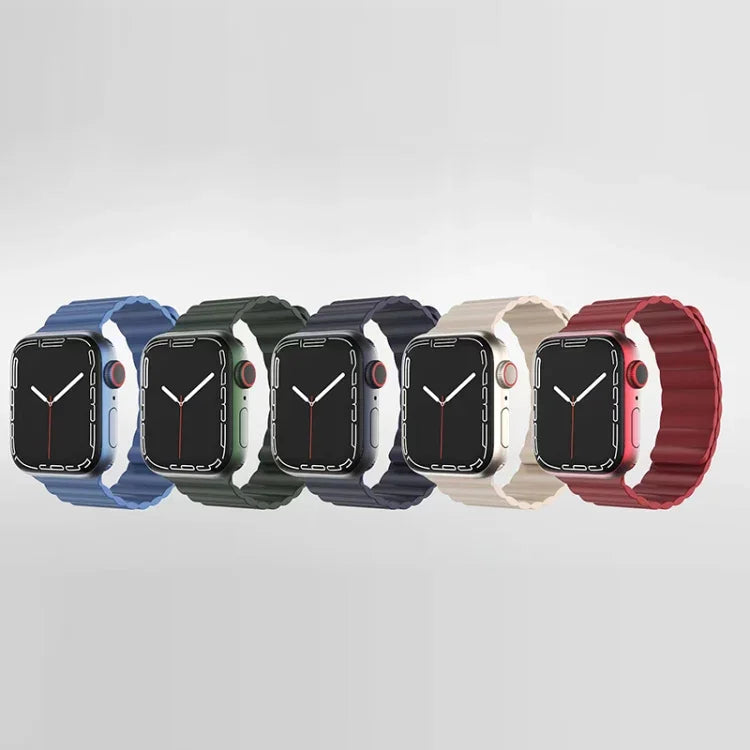 뮤추얼 리퀴드 실리콘 마그네틱 스트랩 시계줄, 애플 워치 시리즈 7 41mm / 6&SE&5&4 40mm / 3&2&1 38mm, 7 45mm / 6&SE&5&4 44mm / 3&2&1 42mm용