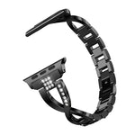 다이아몬드 장식 스테인리스 스틸 스트랩 시계줄, 애플 워치 시리즈용, 7 41mm / 6&SE&5&4 40mm / 3&2&1 38mm, 7 45mm / 6&SE&5&4 44mm / 3&2&1 42mm