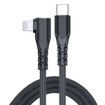 6A PD 20W USB-C / Type-C to 8 핀 엘보우 휴대폰 데이터 케이블, 1m, 2m