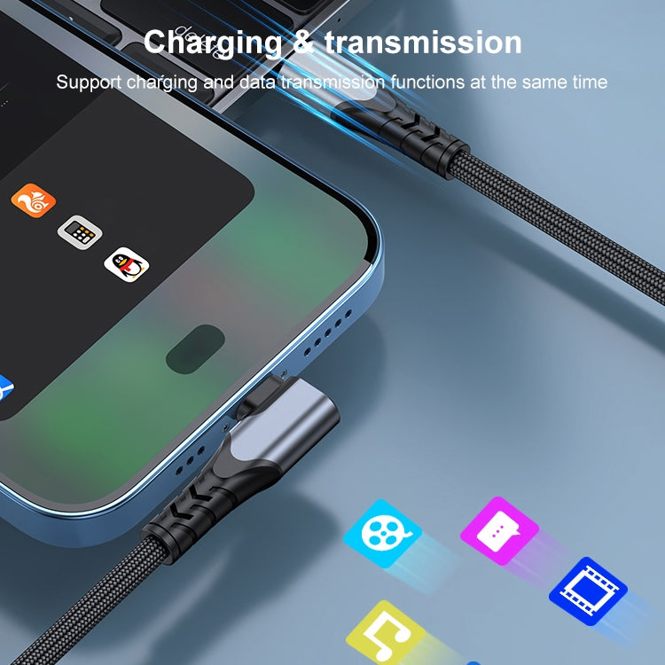 6A PD 20W USB-C / Type-C to 8 핀 엘보우 휴대폰 데이터 케이블, 1m, 2m