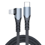 6A PD 20W USB-C / Type-C to 8 핀 엘보우 휴대폰 데이터 케이블, 1m, 2m
