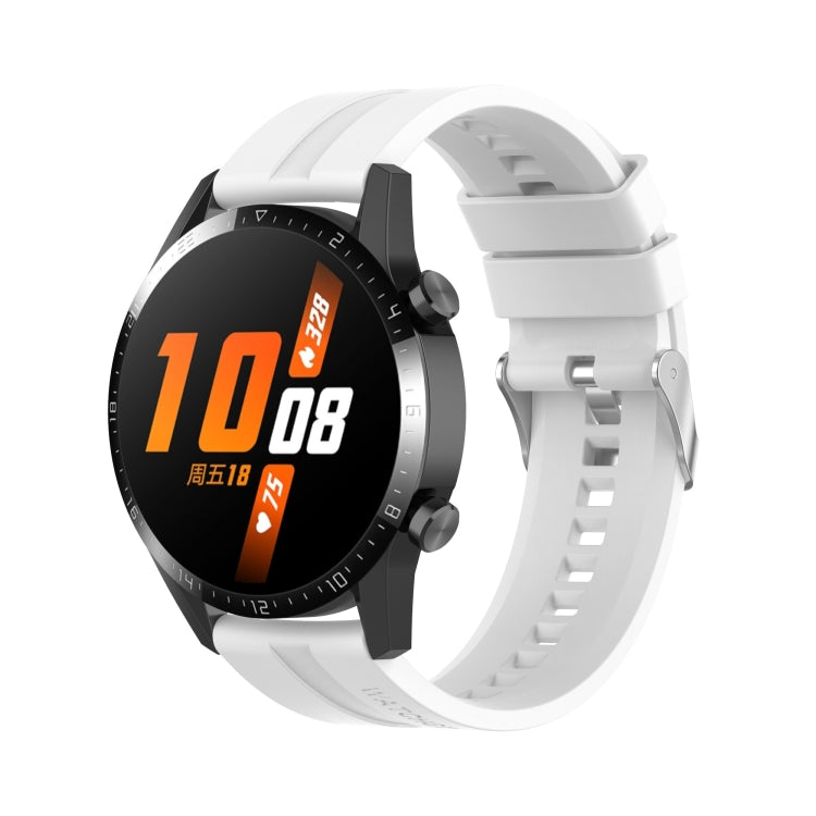 Silicone Silver Buckle Watchband, For Huawei Watch GT 3 46mm/GT Runner, For Huawei Watch GT 3 42mm