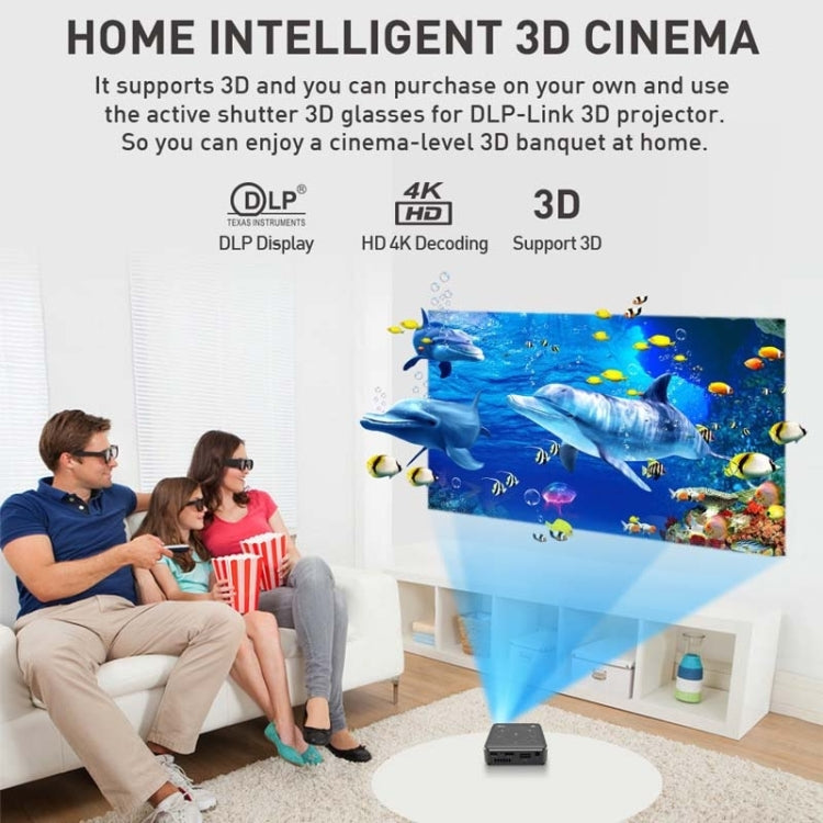 P11 854x480 DLP 스마트 프로젝터 적외선 리모컨 포함, 안드로이드 9.0, 4GB+32GB, 유럽 플러그, 미국 플러그, 영국 플러그, 호주 플러그