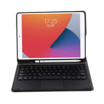 A07B-A 양가죽 질감 정사각 키캡 블루투스 키보드 가죽 케이스 터치 컨트롤 포함, iPad 9.7 2018 & 2017 / Pro 9.7인치 / Air 2용, iPad Pro 10.5인치 / 10.2 2021 & 2020 & 2019 / Air 3용