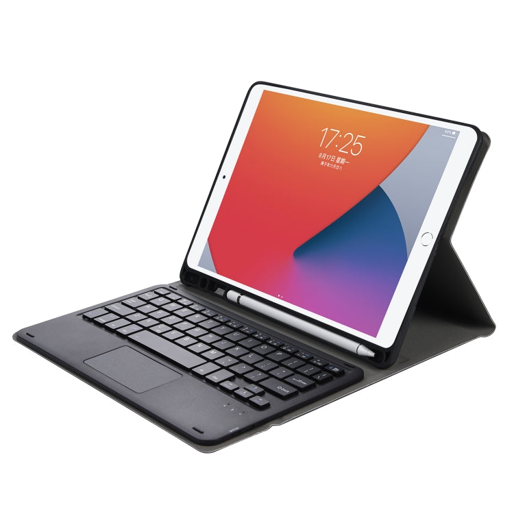 A07B-A 양가죽 질감 정사각 키캡 블루투스 키보드 가죽 케이스 터치 컨트롤 포함, iPad 9.7 2018 & 2017 / Pro 9.7인치 / Air 2용, iPad Pro 10.5인치 / 10.2 2021 & 2020 & 2019 / Air 3용