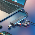 amalink 95119D 타입-C / USB-C to 4포트 USB + PD 3.0 다기능 허브 도킹 스테이션, 95119D