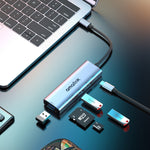 amalink 95120D 타입-C / USB-C to SD/TF + 3포트 USB + PD 3.0 다기능 허브 도킹 스테이션, 95120D