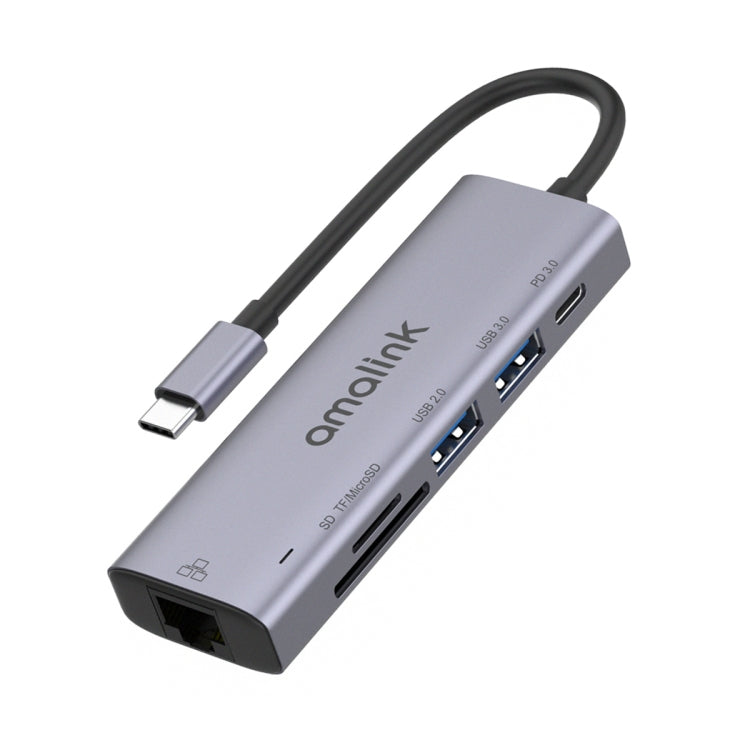 amalink 95122D 타입-C / USB-C to RJ45 + 2포트 USB + PD 3.0 다기능 허브, 95122D
