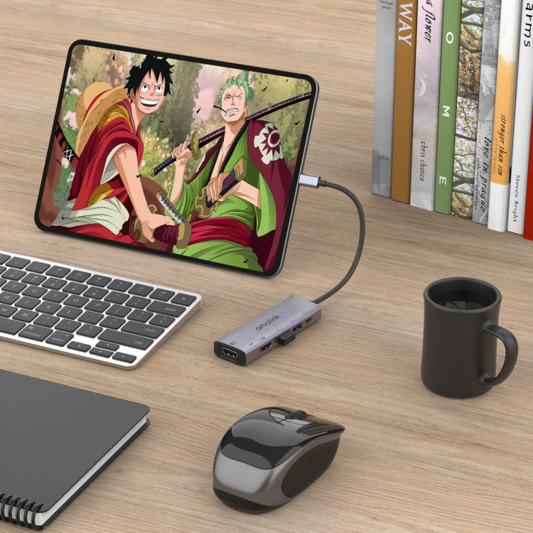 amalink 95126 타입-C / USB-C to 듀얼 HDMI + 2포트 USB + PD 3.0 다기능 허브, 95126