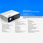 D5000 1920x1080P 420ANSI 6000루멘 LCD + LED HD 디지털 프로젝터, 기본 버전, 화면 미러링, 안드로이드 9.0