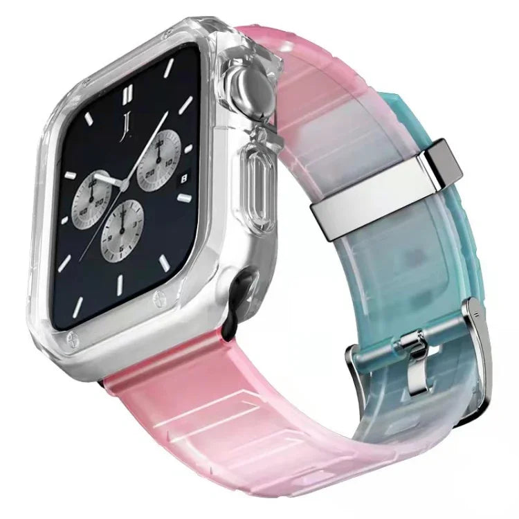 Silicone Watchband + Watch Case Set, For Apple Watch Series 9 / 8 / 7 41mm, For Apple Watch Series 9 / 8 / 7 45mm