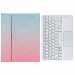 H-102C 터치 블루투스 키보드 가죽 케이스 후면 3단 접이식 홀더 포함, iPad 10.2 2020 & 2019 / Pro 10.5인치용