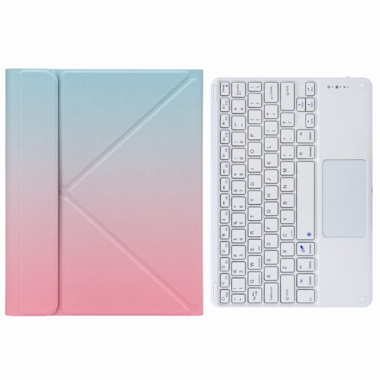 H-102C 터치 블루투스 키보드 가죽 케이스 후면 3단 접이식 홀더 포함, iPad 10.2 2020 & 2019 / Pro 10.5인치용