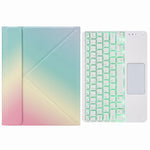 H-102CS 터치 백라이트 블루투스 키보드 가죽 케이스, 후면 3단 접이식 거치대 포함, iPad 10.2 2020 & 2019 / Pro 10.5인치용
