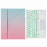 H-102CS 터치 백라이트 블루투스 키보드 가죽 케이스, 후면 3단 접이식 거치대 포함, iPad 10.2 2020 & 2019 / Pro 10.5인치용