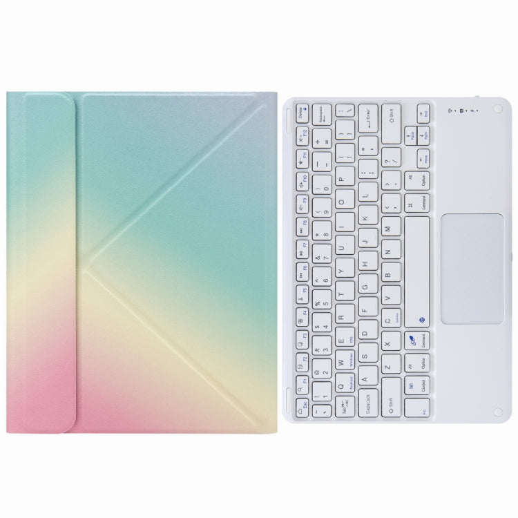 H-097C 터치 블루투스 키보드 가죽 케이스, 후면 3단 접이식 거치대 포함, iPad 9.7 2018 & 2017용, iPad Pro 11인치 2021 & 2020 & 2018 / Air 2020 10.9인치용