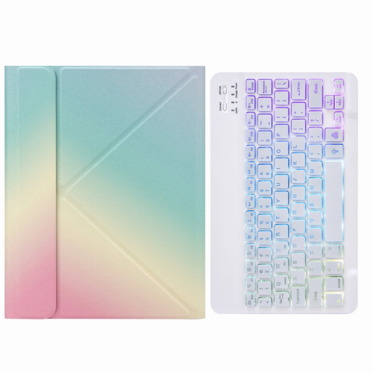 H-102S3 삼색 백라이트 블루투스 키보드 가죽 케이스 후면 3단 접이식 홀더 포함, iPad 10.2 2020 & 2019 / Pro 10.5인치용, iPad 9.7 2018 & 2017용, iPad Pro 11인치 2021 & 2020 & 2018 / Air 2020 10.9용