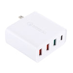 A3 PD 18W USB-C / 타입-C + QC3.0 USB + 듀얼 USB 인터페이스 여행용 충전기, US 플러그, EU 플러그, UK 플러그