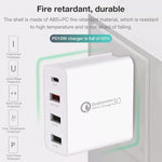 A3 PD 18W USB-C / 타입-C + QC3.0 USB + 듀얼 USB 인터페이스 여행용 충전기, US 플러그, EU 플러그, UK 플러그