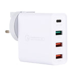 A3 PD 18W USB-C / 타입-C + QC3.0 USB + 듀얼 USB 인터페이스 여행용 충전기, US 플러그, EU 플러그, UK 플러그