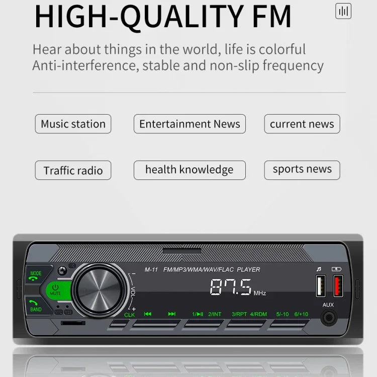 M11 자동차 블루투스 MP3 플레이어 휴대폰 연동 지원 / FM / TF 카드, M11