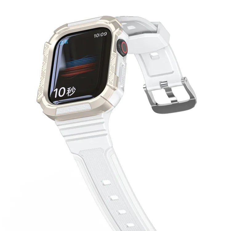 Two-color Armor Integrated Watchband For Apple Watch Series, 7 41mm / 6&SE&5&4 40mm, 7 45mm / 6&SE&5&4 44mm