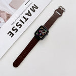 타원형 버클 천연 가죽 스트랩, Apple Watch 시리즈용, 7 41mm / 6&SE&5&4 40mm / 3&2&1 38mm, 7 45mm / 6&SE&5&4 44mm / 3&2&1 42mm