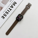 타원형 버클 천연 가죽 스트랩, Apple Watch 시리즈용, 7 41mm / 6&SE&5&4 40mm / 3&2&1 38mm, 7 45mm / 6&SE&5&4 44mm / 3&2&1 42mm