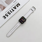 타원형 버클 천연 가죽 스트랩, Apple Watch 시리즈용, 7 41mm / 6&SE&5&4 40mm / 3&2&1 38mm, 7 45mm / 6&SE&5&4 44mm / 3&2&1 42mm
