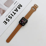 타원형 버클 천연 가죽 스트랩, Apple Watch 시리즈용, 7 41mm / 6&SE&5&4 40mm / 3&2&1 38mm, 7 45mm / 6&SE&5&4 44mm / 3&2&1 42mm