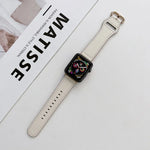 타원형 버클 천연 가죽 스트랩, Apple Watch 시리즈용, 7 41mm / 6&SE&5&4 40mm / 3&2&1 38mm, 7 45mm / 6&SE&5&4 44mm / 3&2&1 42mm