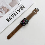 타원형 버클 천연 가죽 스트랩, Apple Watch 시리즈용, 7 41mm / 6&SE&5&4 40mm / 3&2&1 38mm, 7 45mm / 6&SE&5&4 44mm / 3&2&1 42mm