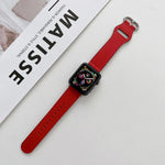 타원형 버클 천연 가죽 스트랩, Apple Watch 시리즈용, 7 41mm / 6&SE&5&4 40mm / 3&2&1 38mm, 7 45mm / 6&SE&5&4 44mm / 3&2&1 42mm