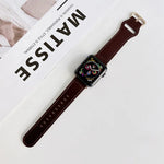 타원형 버클 천연 가죽 스트랩, Apple Watch 시리즈용, 7 41mm / 6&SE&5&4 40mm / 3&2&1 38mm, 7 45mm / 6&SE&5&4 44mm / 3&2&1 42mm