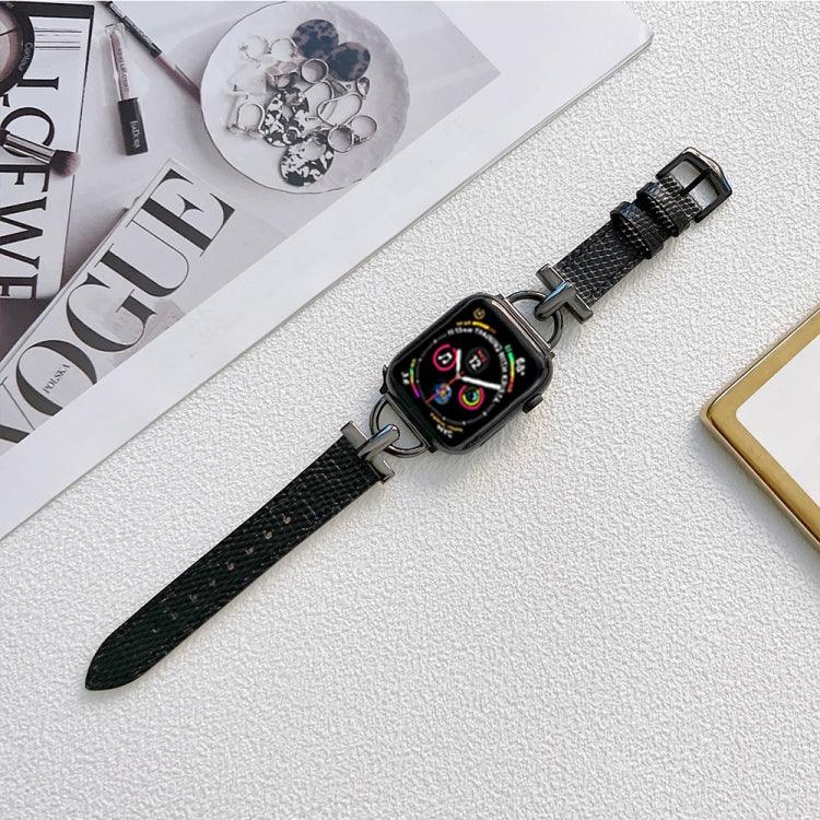D자형 스틸 + 천연 가죽 스트랩, Apple Watch 시리즈용, 7 41mm / 6&SE&5&4 40mm / 3&2&1 38mm, 7 45mm / 6&SE&5&4 44mm / 3&2&1 42mm