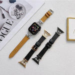 D자형 스틸 + 천연 가죽 스트랩, Apple Watch 시리즈용, 7 41mm / 6&SE&5&4 40mm / 3&2&1 38mm, 7 45mm / 6&SE&5&4 44mm / 3&2&1 42mm