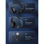 awei GM-5 USB + 3.5mm 앰비언트 라이트 게이밍 유선 헤드셋 마이크 포함, GM-5