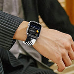 수직 텍스처 꼬임 시계줄, Apple Watch 시리즈용, 7 41mm / 6&SE&5&4 40mm / 3&2&1 38mm, 7 45mm / 6&SE&5&4 44mm / 3&2&1 42mm