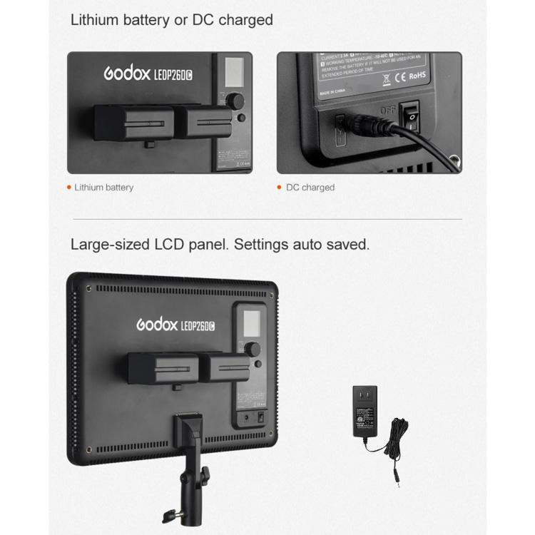 Godox LEDP260C LED 비디오 촬영 조명, LEDP260C