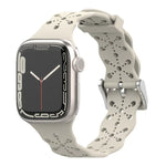레이스 실리콘 시계줄, Apple Watch 시리즈용, 7 41mm / 6&SE&5&4 40mm / 3&2&1 38mm, 7 45mm / 6&SE&5&4 44mm / 3&2&1 42mm