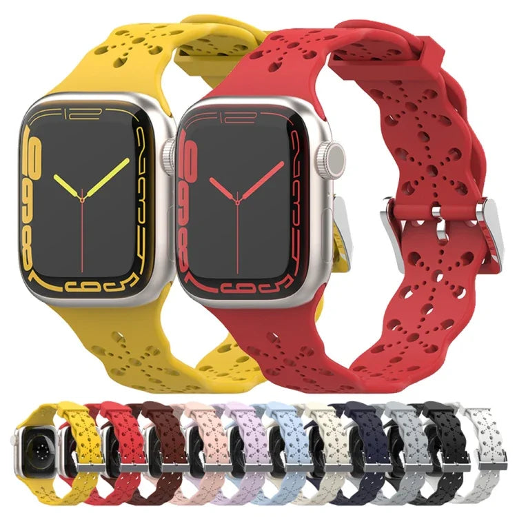 레이스 실리콘 시계줄, Apple Watch 시리즈용, 7 41mm / 6&SE&5&4 40mm / 3&2&1 38mm, 7 45mm / 6&SE&5&4 44mm / 3&2&1 42mm