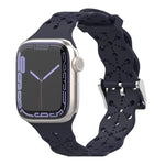 레이스 실리콘 시계줄, Apple Watch 시리즈용, 7 41mm / 6&SE&5&4 40mm / 3&2&1 38mm, 7 45mm / 6&SE&5&4 44mm / 3&2&1 42mm