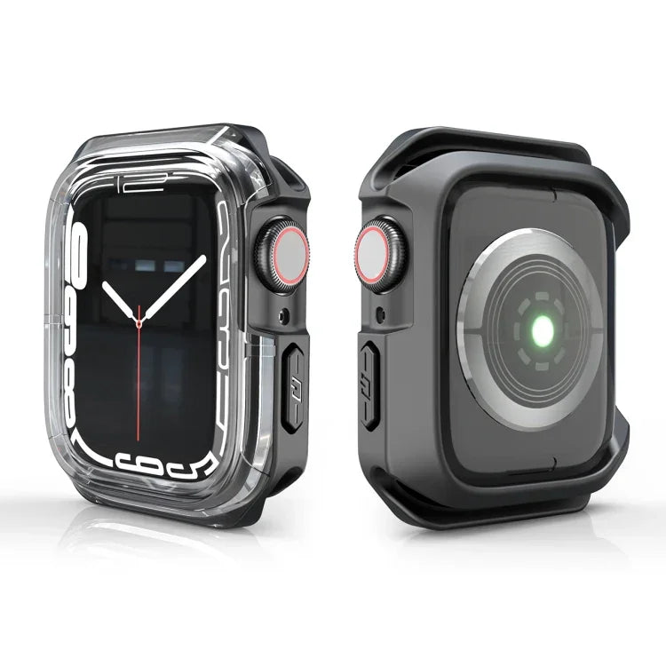 투명 투톤 아머 케이스, Apple Watch 시리즈 9 / 8 / 7 45mm용, Apple Watch 시리즈 9 / 8 / 7 41mm용, Apple Watch 시리즈 6 & SE & 5 & 4 44mm용, Apple Watch 시리즈 6 & SE & 5 & 4 40mm용