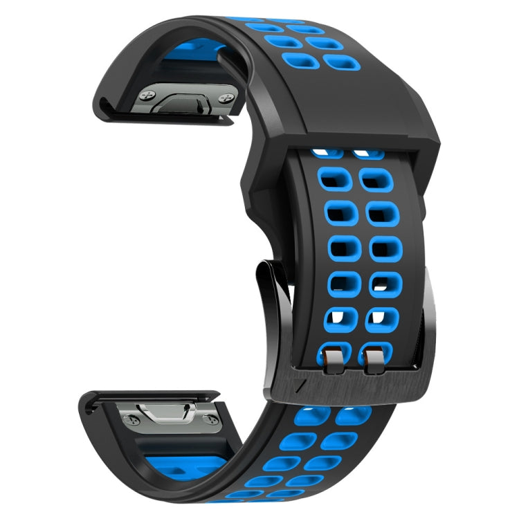 Dual Row Holes Two-color Silicone Watchband, 22mm, 26mm