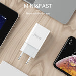 IVON AD-33 2-in-1 2.1A 싱글 USB 포트 여행용 충전기 + 1m USB to 8핀 데이터 케이블 세트, EU 플러그, US 플러그