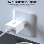 IVON AD-35 2-in-1 18W QC3.0 USB 포트 여행용 충전기 + 1m USB to 8핀 데이터 케이블 세트, EU 플러그, US 플러그