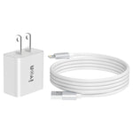 IVON AD-35 2-in-1 18W QC3.0 USB 포트 여행용 충전기 + 1m USB to 8핀 데이터 케이블 세트, EU 플러그, US 플러그