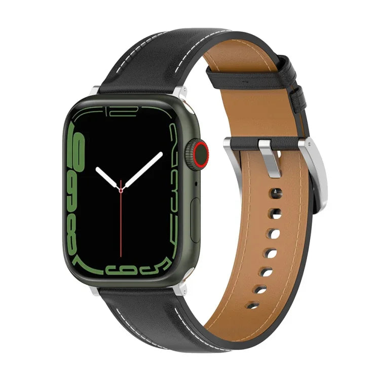 천연 가죽 시계줄, 사이즈: 소형, Apple Watch 시리즈 7 41mm / 6&SE&5&4 40mm / 3&2&1 38mm용, 사이즈: 소형, Apple Watch 시리즈 8&7 41mm / SE 2&6&SE&5&4 40mm / 3&2&1 38mm용