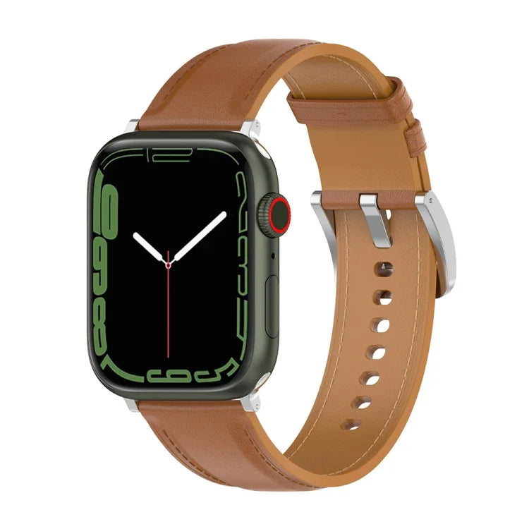 천연 가죽 시계줄, 사이즈: 소형, Apple Watch 시리즈 7 41mm / 6&SE&5&4 40mm / 3&2&1 38mm용, 사이즈: 소형, Apple Watch 시리즈 8&7 41mm / SE 2&6&SE&5&4 40mm / 3&2&1 38mm용
