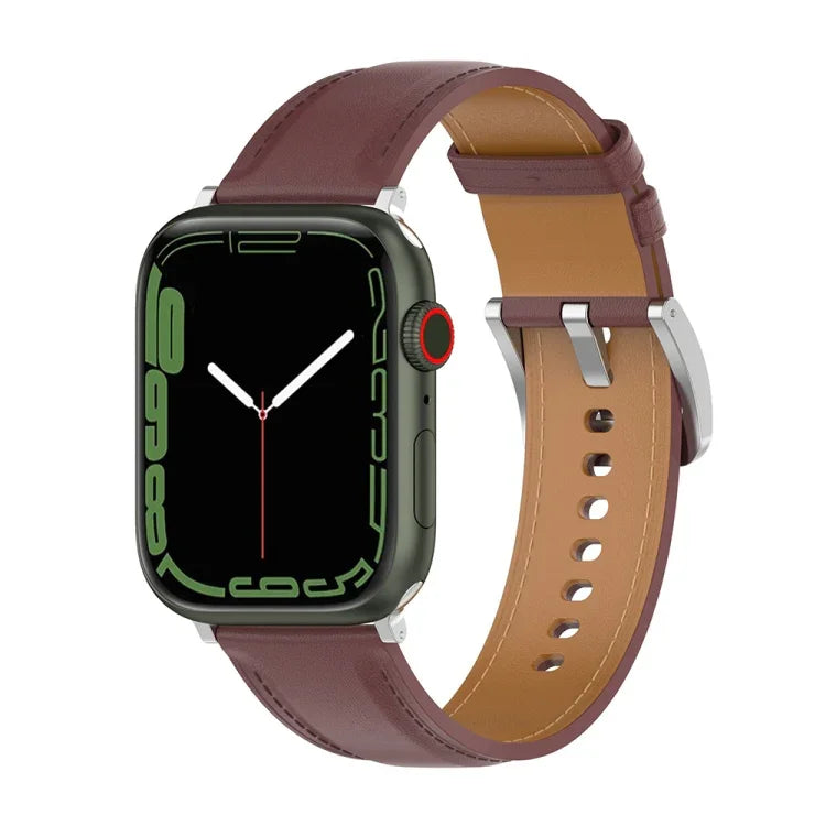 천연 가죽 시계줄, 사이즈: 소형, Apple Watch 시리즈 7 41mm / 6&SE&5&4 40mm / 3&2&1 38mm용, 사이즈: 소형, Apple Watch 시리즈 8&7 41mm / SE 2&6&SE&5&4 40mm / 3&2&1 38mm용